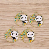 10pcs Cute Panda Bamboo Charms Pendants for DIY Jewelry Making