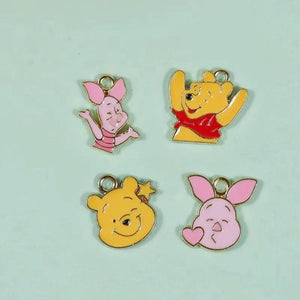 10pcs Cartoon Anime Pig Bear Earring Pendant DIY Keychain Bracelet Necklace