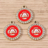 10pcs Crystal Flower Charms Pendants for Jewelry Making Women DIY