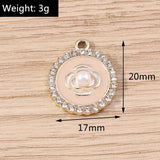 10pcs Crystal Flower Charms Pendants for Jewelry Making Women DIY