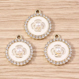 10pcs Crystal Flower Charms Pendants for Jewelry Making Women DIY