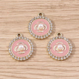 10pcs Crystal Flower Charms Pendants for Jewelry Making Women DIY