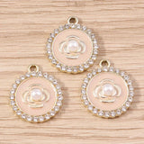 10pcs Crystal Flower Charms Pendants for Jewelry Making Women DIY