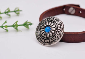 10pcs Antique Silver Tribal Turquoise Conchos Button