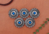 10pcs Antique Silver Tribal Turquoise Conchos Button