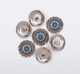 10pcs Antique Silver Tribal Turquoise Conchos Button