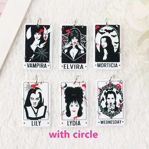 6Pcs Halloween Charms Tarot Card Horror Acrylic Jewelry Findings