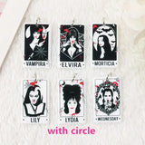 6Pcs Halloween Charms Tarot Card Horror Acrylic Jewelry Findings