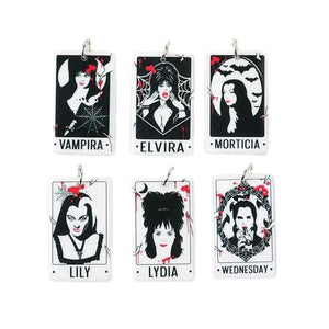 6Pcs Halloween Charms Tarot Card Horror Acrylic Jewelry Findings