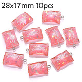 10Pcs Resin Candy Pendants Multicolor DIY Jewelry Making Accessories