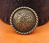 10X Antique Brass Flower Engraved Concho Set
