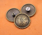 10X Antique Brass Flower Engraved Concho Set