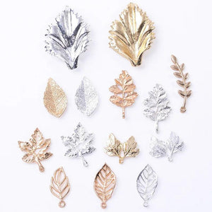 10Pcs Metal Leaf Decorations Tiara Materials