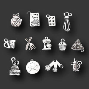 26pcs Chef Baking Kitchen Cooking Cake Wine Pendant DIY Charms Jewelry