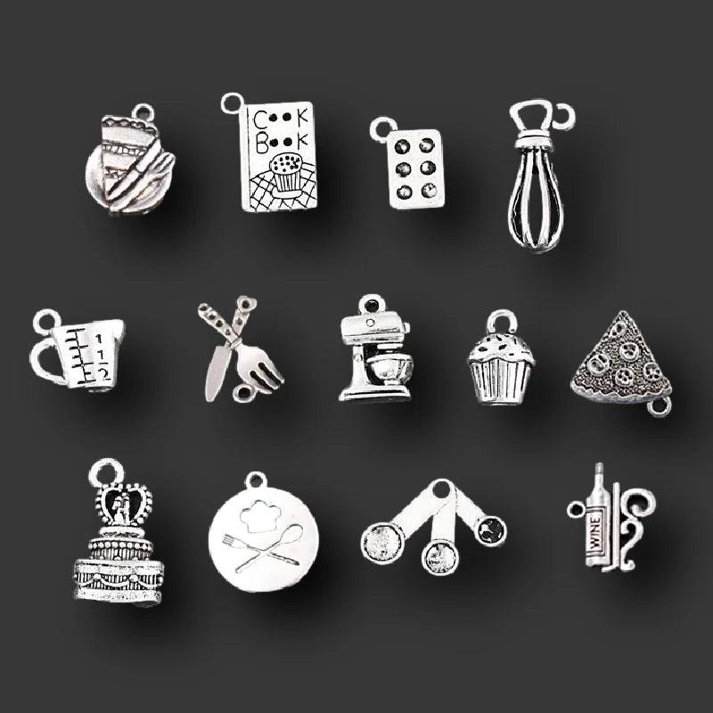 26pcs Chef Baking Kitchen Cooking Cake Wine Pendant DIY Charms Jewelry