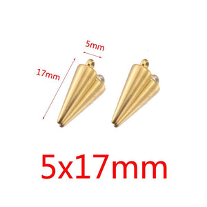 10pcs Stainless Steel Cone Earring Charms for DIY Jewelry Making