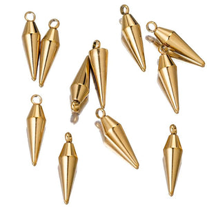 10pcs Stainless Steel Cone Earring Charms for DIY Jewelry Making