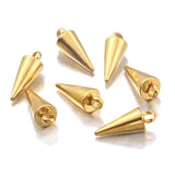 10pcs Stainless Steel Cone Earring Charms for DIY Jewelry Making