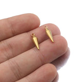 10pcs Stainless Steel Cone Earring Charms for DIY Jewelry Making