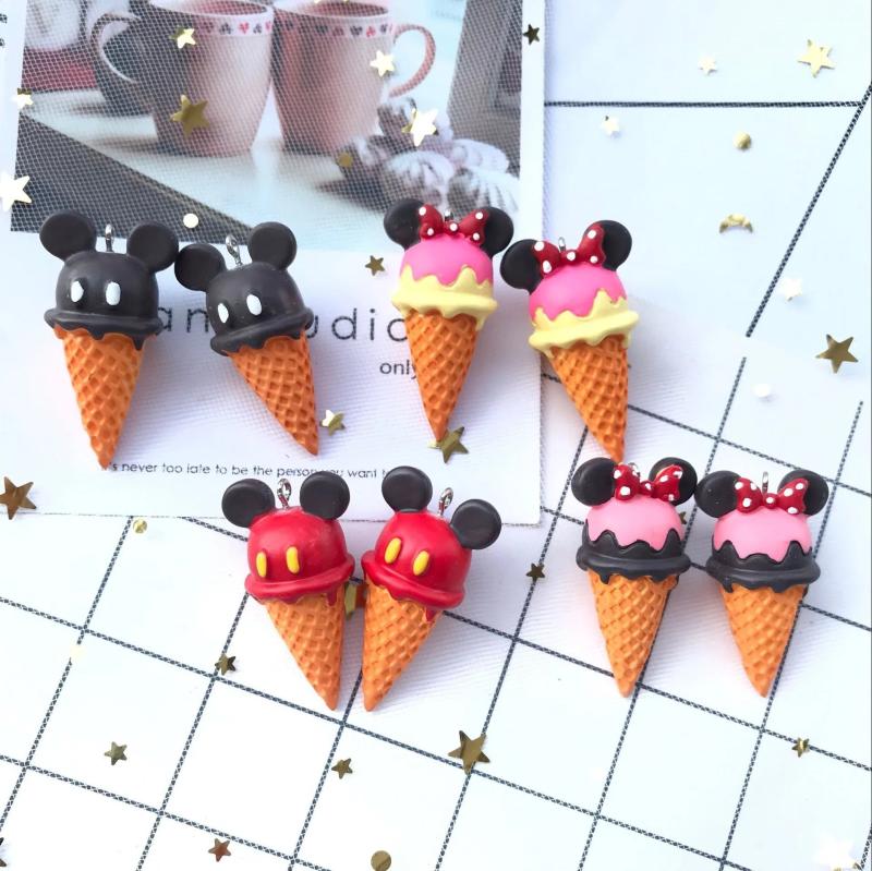 3D Resin Ice Cream Charms Keychain Pendant DIY Decoration