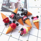 3D Resin Ice Cream Charms Keychain Pendant DIY Decoration