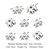 3pcs 316 Stainless Steel Boy Girl Bead Charms DIY Jewelry 12x13mm