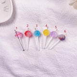 10pcs Spherical Lollipop Resin Jewelry Keychain Earrings Pendant