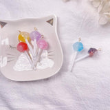 10pcs Spherical Lollipop Resin Jewelry Keychain Earrings Pendant