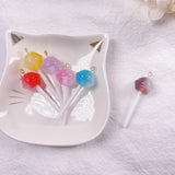 10pcs Spherical Lollipop Resin Jewelry Keychain Earrings Pendant