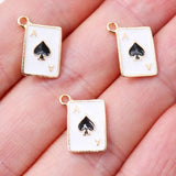 20pcs Mini Enamel Playing Card Charms for Jewelry Making