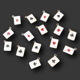 20pcs Mini Enamel Playing Card Charms for Jewelry Making