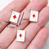 20pcs Mini Enamel Playing Card Charms for Jewelry Making