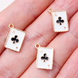 20pcs Mini Enamel Playing Card Charms for Jewelry Making
