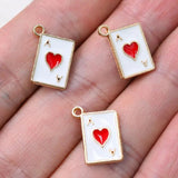 20pcs Mini Enamel Playing Card Charms for Jewelry Making