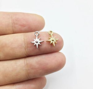 20pcs 8mm Hexagram Zinc Alloy Charms Pendant DIY Necklace Earrings 2 Colors