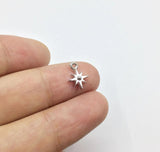 20pcs 8mm Hexagram Zinc Alloy Charms Pendant DIY Necklace Earrings 2 Colors