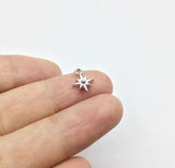 20pcs 8mm Hexagram Zinc Alloy Charms Pendant DIY Necklace Earrings 2 Colors