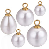 10pcs Round Drop Pearl Earrings Beads Stainless Steel Pendant