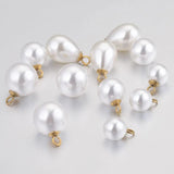 10pcs Round Drop Pearl Earrings Beads Stainless Steel Pendant