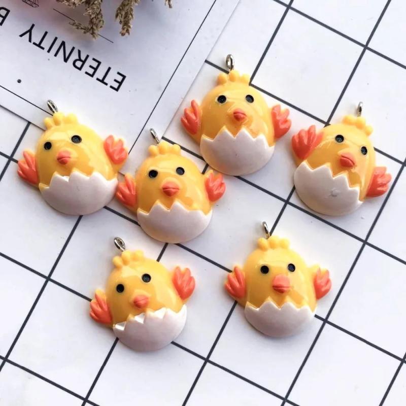 Kawaii Chicken Necklace Charms Resin Easter Decoration DIY