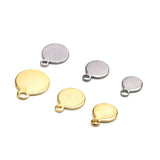 50pcs Stainless Steel Round Dog Tag Charms for DIY Jewelry Making