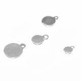 50pcs Stainless Steel Round Dog Tag Charms for DIY Jewelry Making