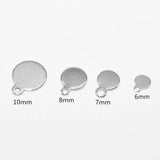 50pcs Stainless Steel Round Dog Tag Charms for DIY Jewelry Making