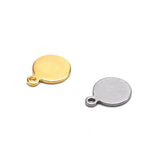 50pcs Stainless Steel Round Dog Tag Charms for DIY Jewelry Making