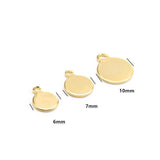 50pcs Stainless Steel Round Dog Tag Charms for DIY Jewelry Making