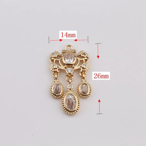 2pcs Zircon Crystal Pendants for Diy Jewelry Making