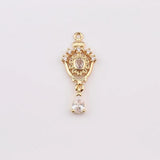 2pcs Zircon Crystal Pendants for Diy Jewelry Making