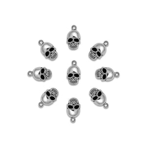 15pcs 3D Skull Head Charms Halloween Pendants DIY Jewelry Supplies
