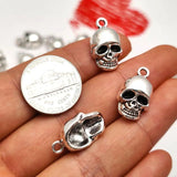 15pcs 3D Skull Head Charms Halloween Pendants DIY Jewelry Supplies