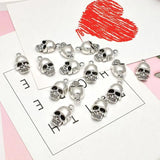 15pcs 3D Skull Head Charms Halloween Pendants DIY Jewelry Supplies